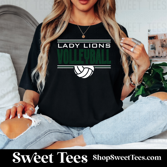 Lady Lions Volleyball Inline 123 tee