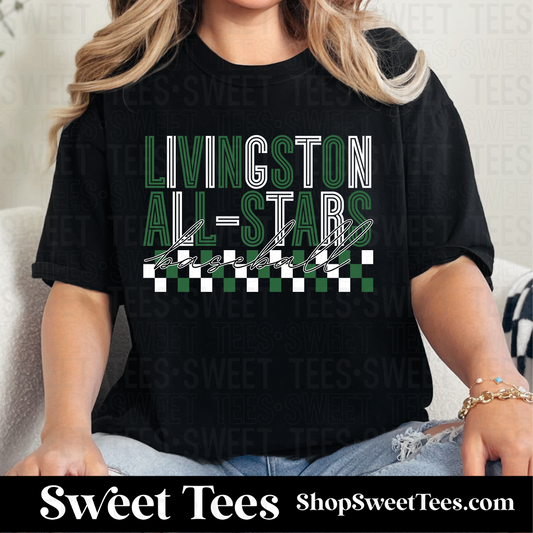 Livingston All-Stars Baseball Checker Inline 140 tee