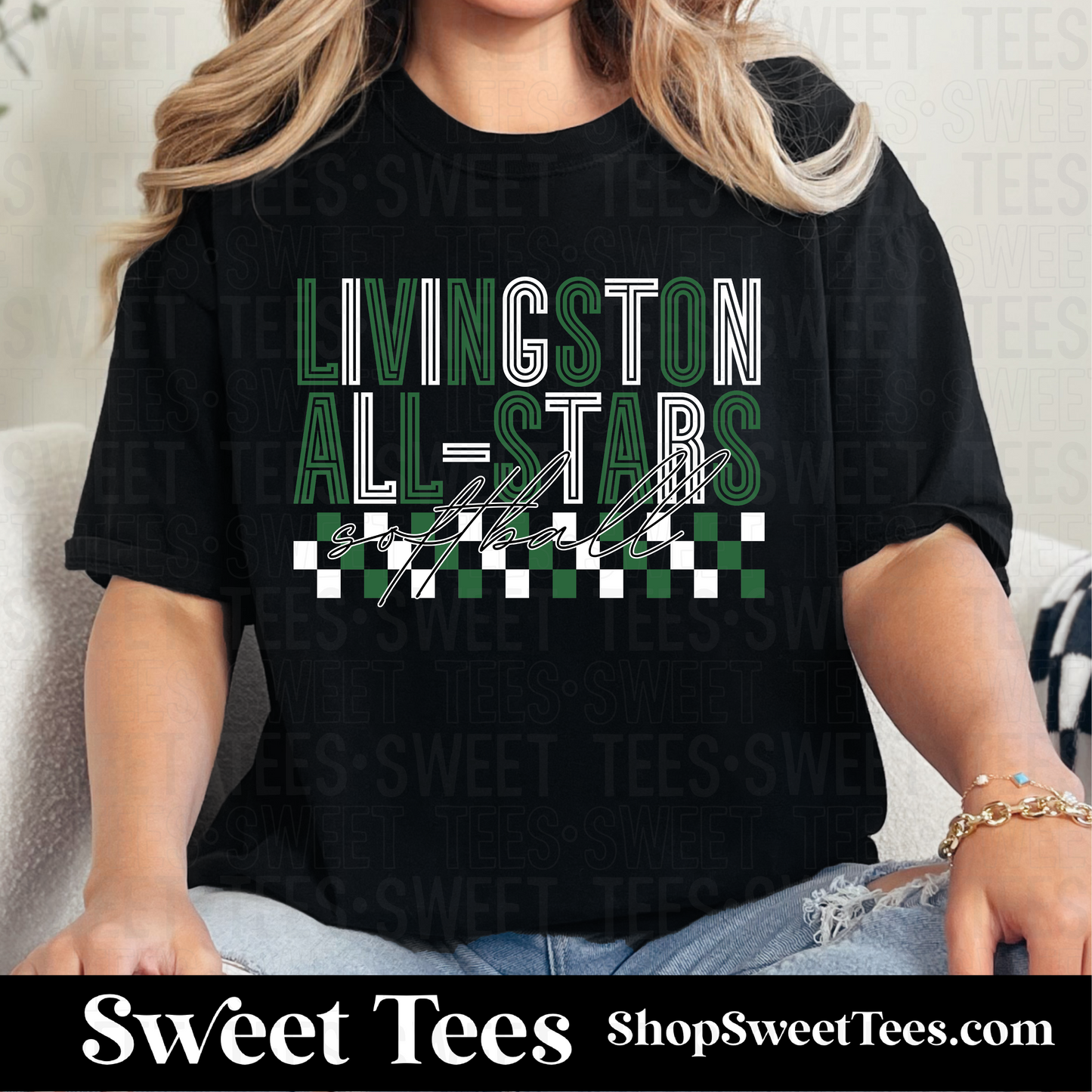 Livingston All-Stars Softball Checker Inline 140 tee