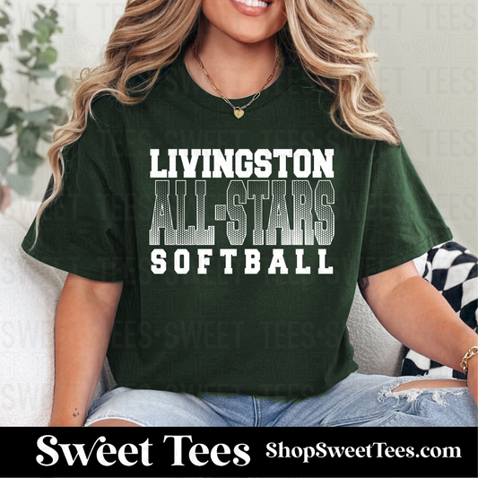 Livingston All-Stars Softball Varsity Halftone 119 tee