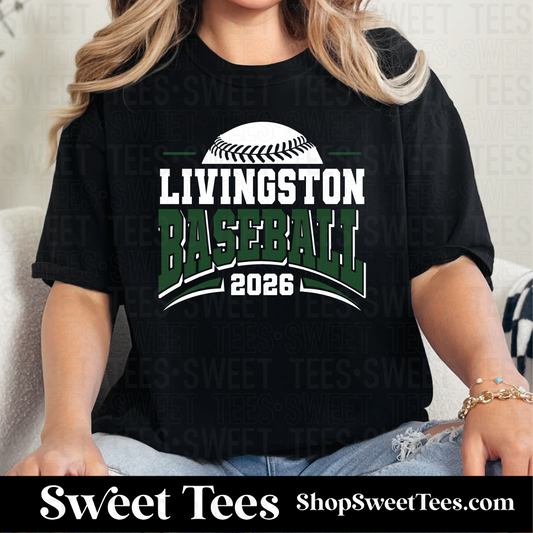 Livingston Baseball Half Arched Stripe tee - Black