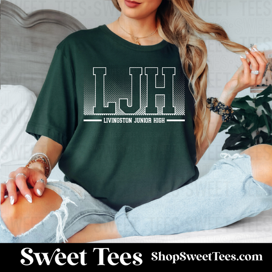 LJH Lions Halftone 096 tee - Forest
