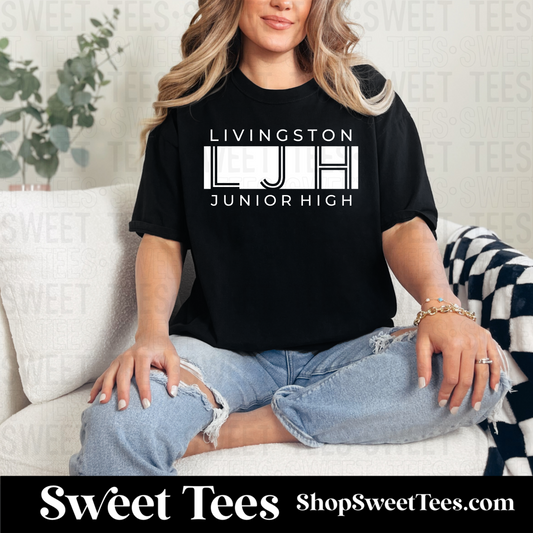 LJH Inline Block tee - Black