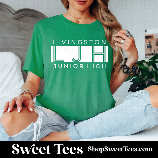 LJH Inline Block tee - Kelly Green