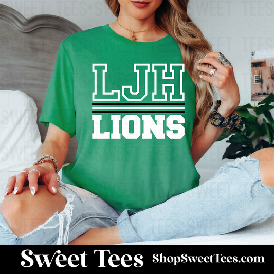 LJH Lions Lined tee - Kelly Green