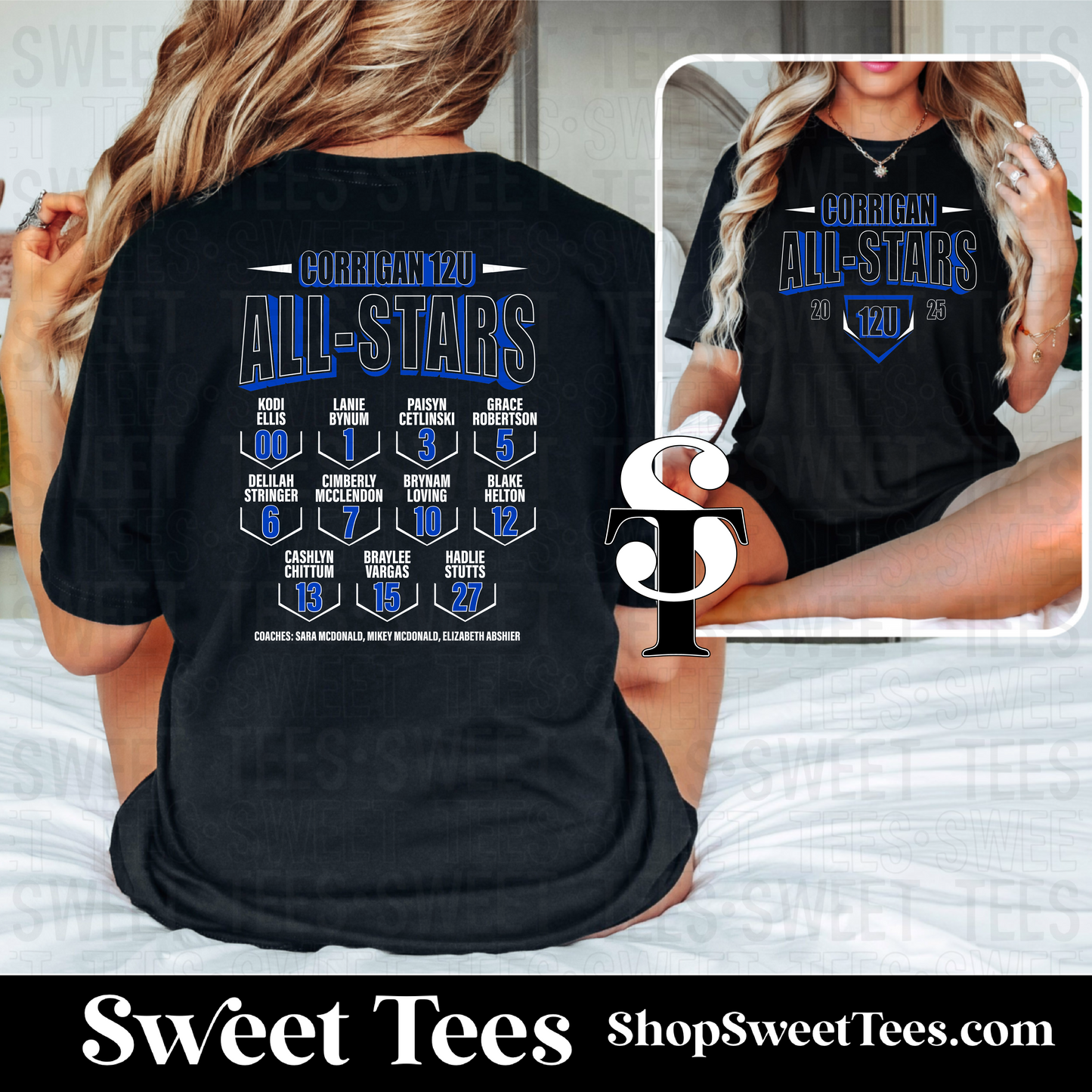 Corrigan 12U Softball Roster tee