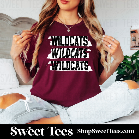 Onalaska Wildcats Grunge Mascot 105 tee
