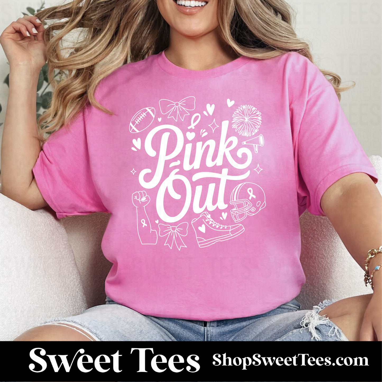 Pink Out Script tee