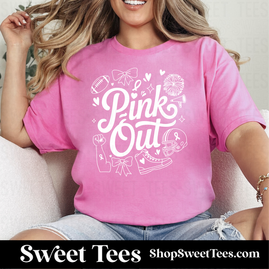Pink Out Script tee