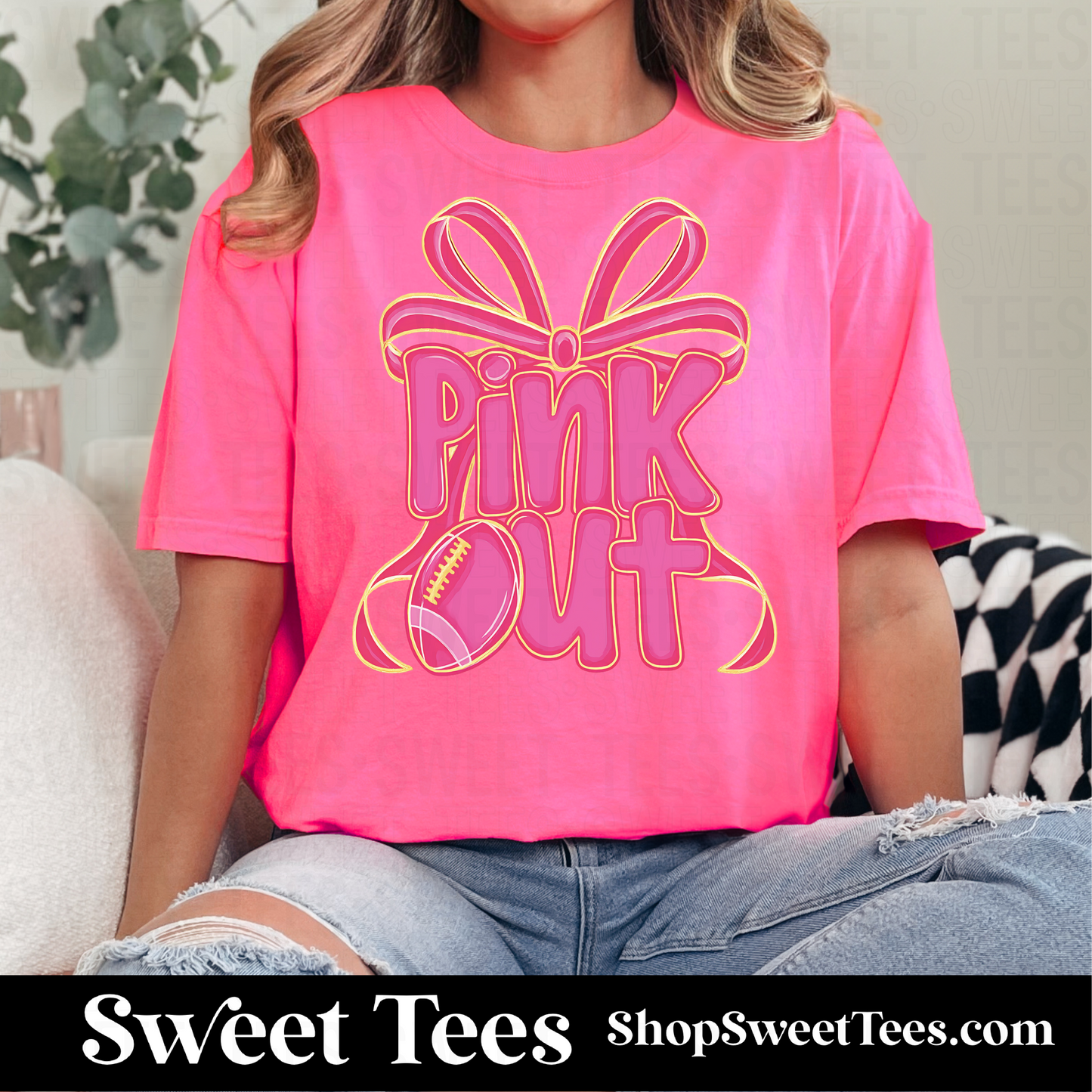 Pink Out Neon Bow tee