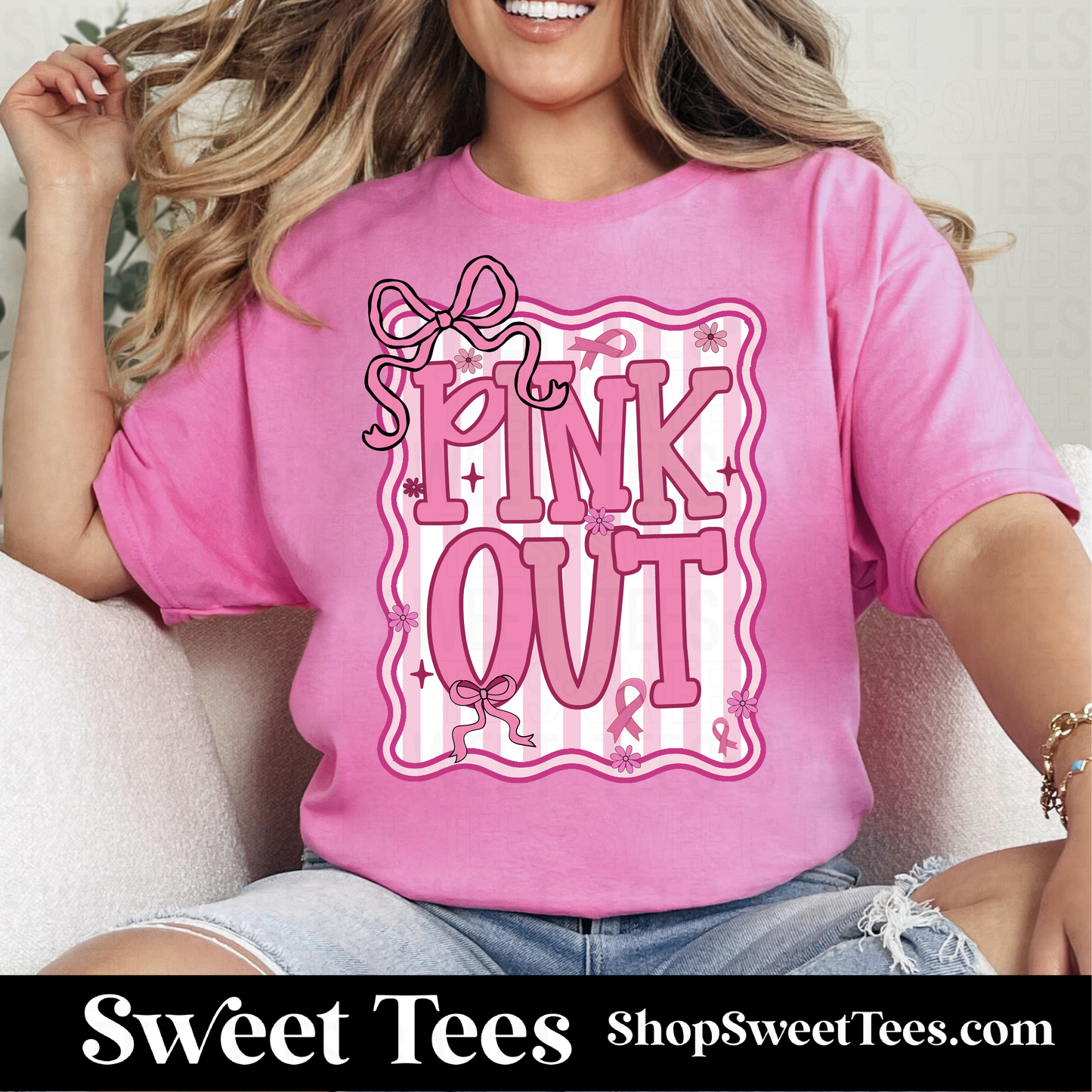 Pink Out Coquette Frame tee