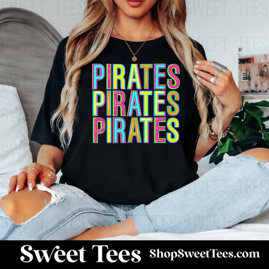 Pirates Funky Colorful Alpha 074 tee