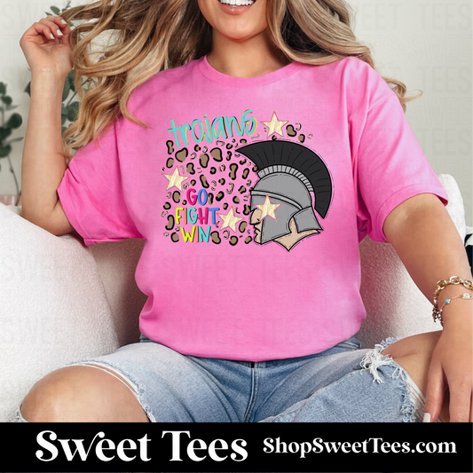 Preppy Leopard Trojans tee