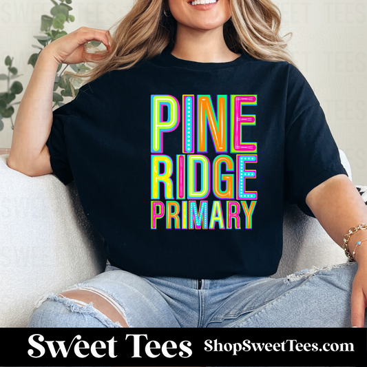 Pine Ridge Primary Funky Colorful Alpha Spirit 074 tee