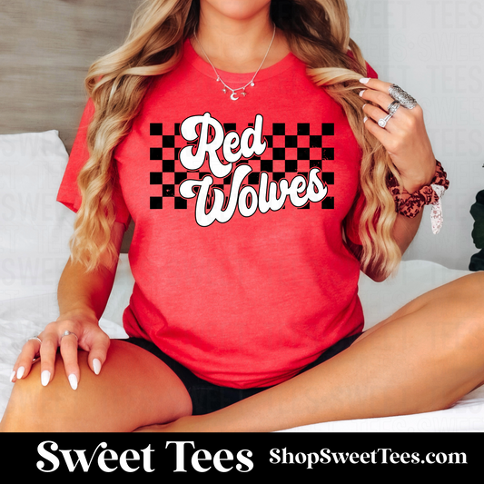 Red Wolves Checker tee