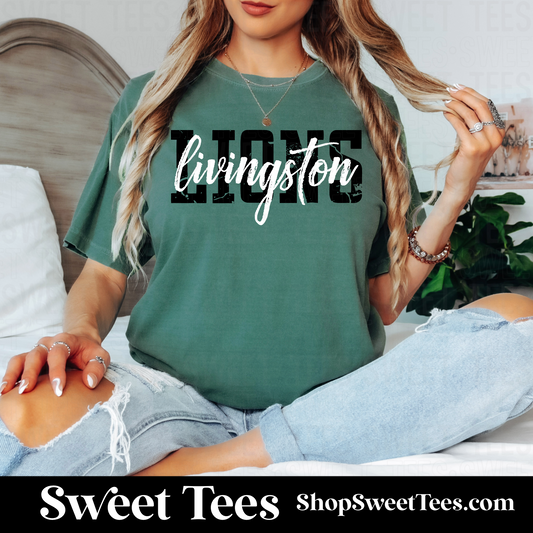 Livingston Lions Worn Text tee