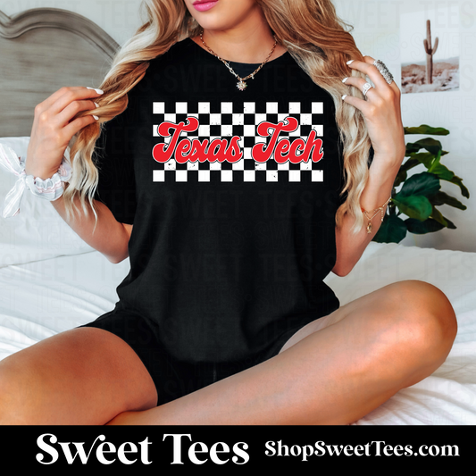 Texas Tech Checker tee
