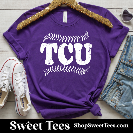 TCU Retro Baseball tee
