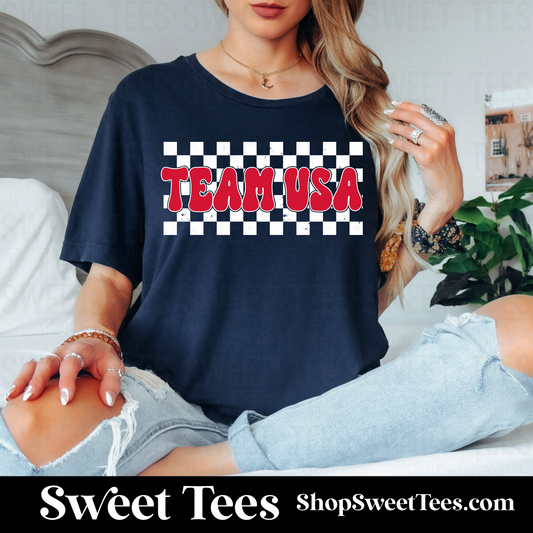 Team USA Checker tee