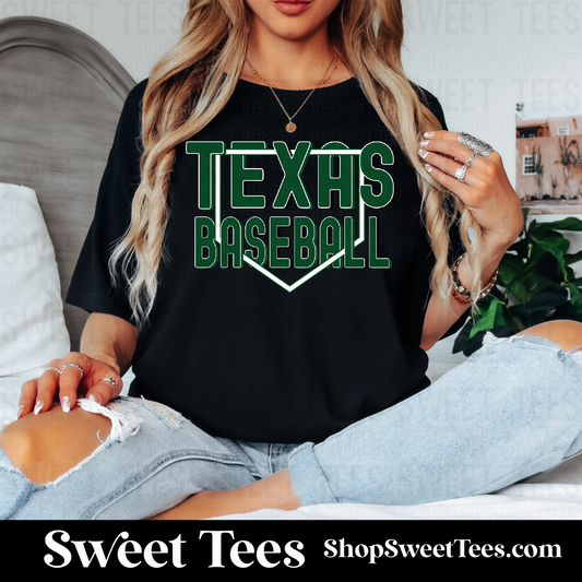 Texas Baseball Over Under Plate tee - Black