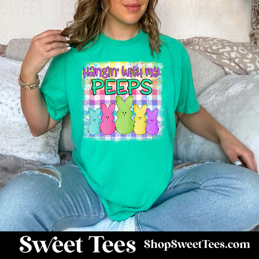 Hanging with my Peeps Plaid tee