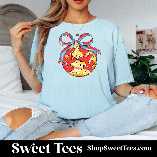 Preppy Doodle Softball Bow tee
