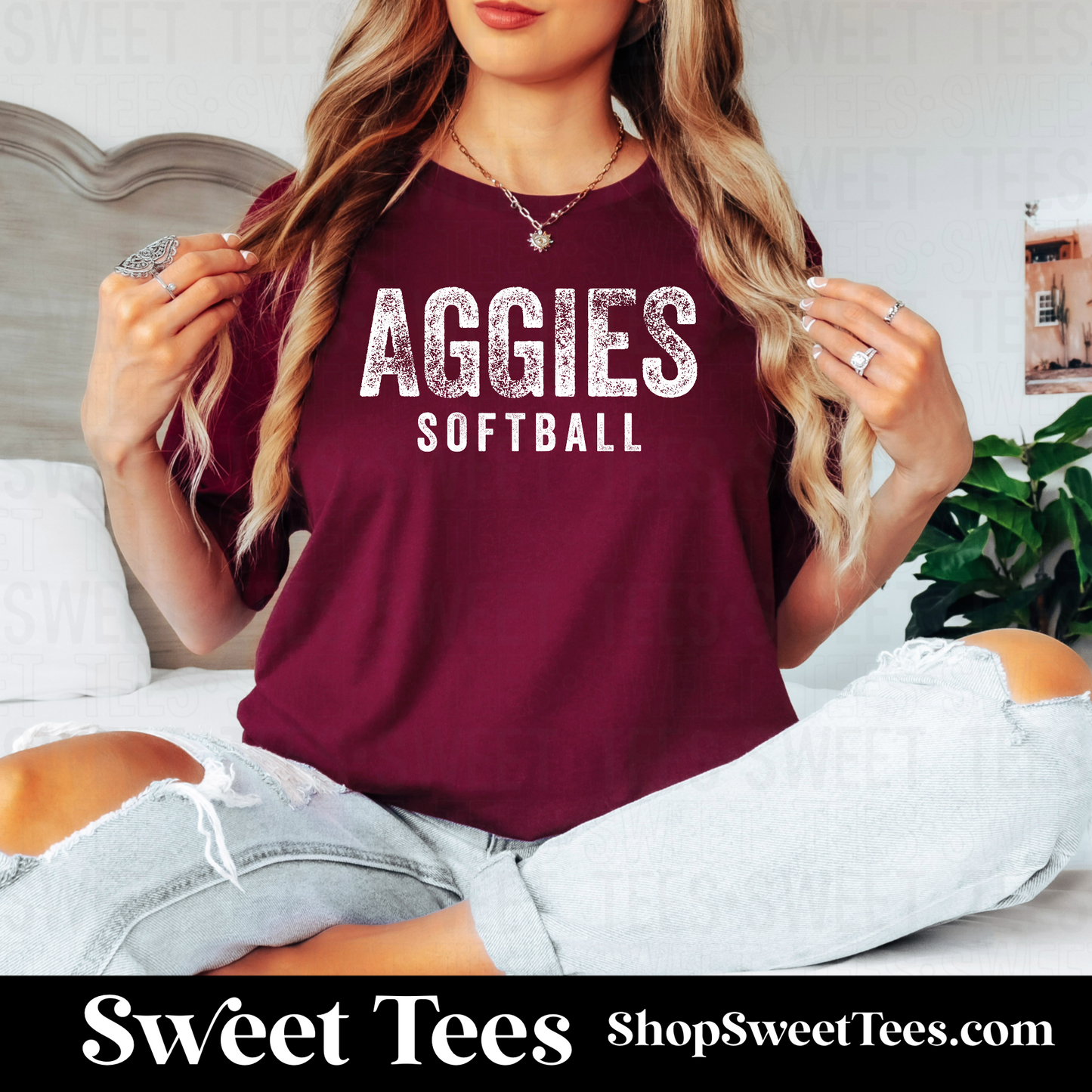 Aggies Softball Vintage Rough tee