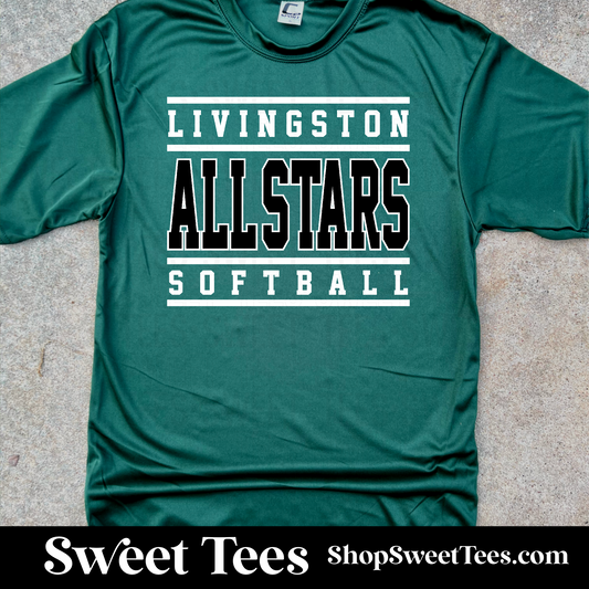 Livingston All-Stars Softball 4 The Line Drifit tee
