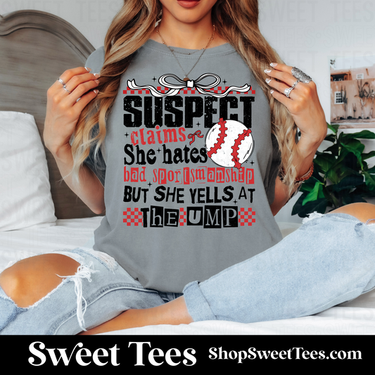 Suspect Yells at the Ump Bow tee