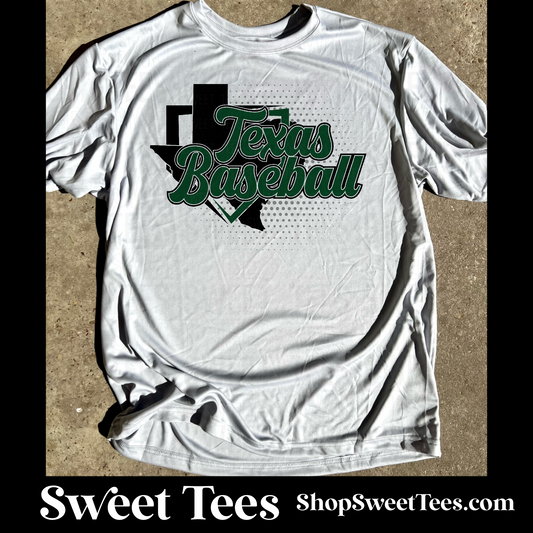 Texas Baseball Halftone Drifit tee - Silver