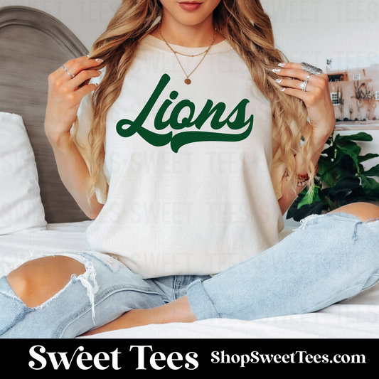 Lions Vintage Script tee - Ivory CC
