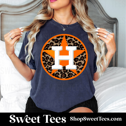 Astros Leopard Circle tee