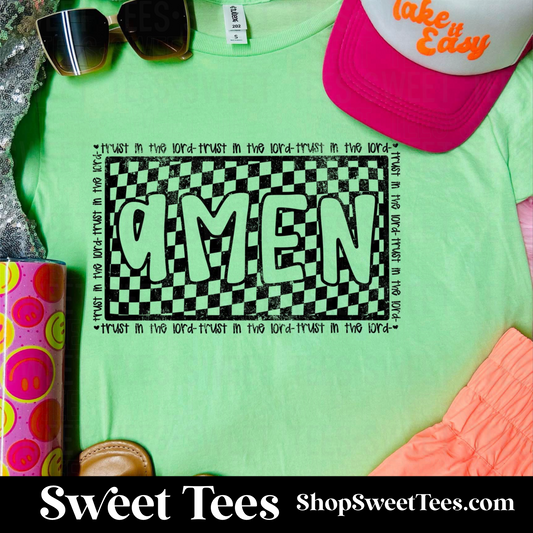 Amen Checker Rectangle tee