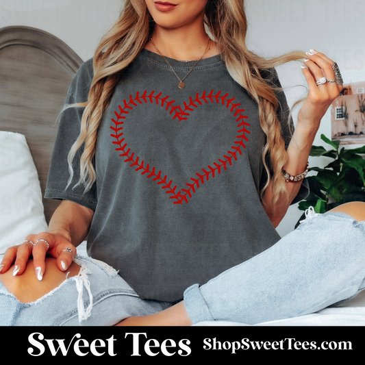 Baseball Heart Stitch tee