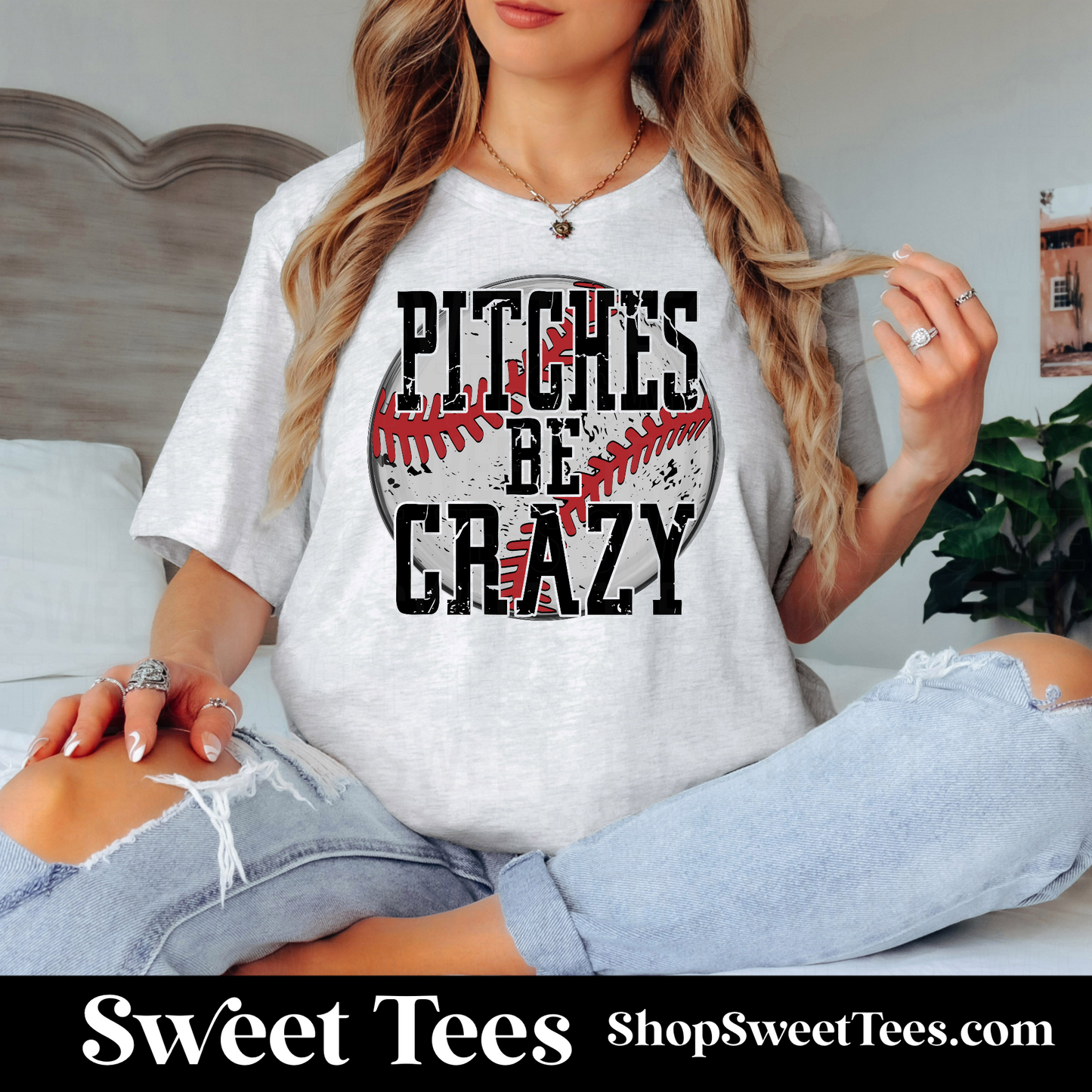 Pitches Be Crazy Baseball tee