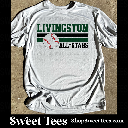 Livingston All-Stars Double Stripe Drifit tee - Silver