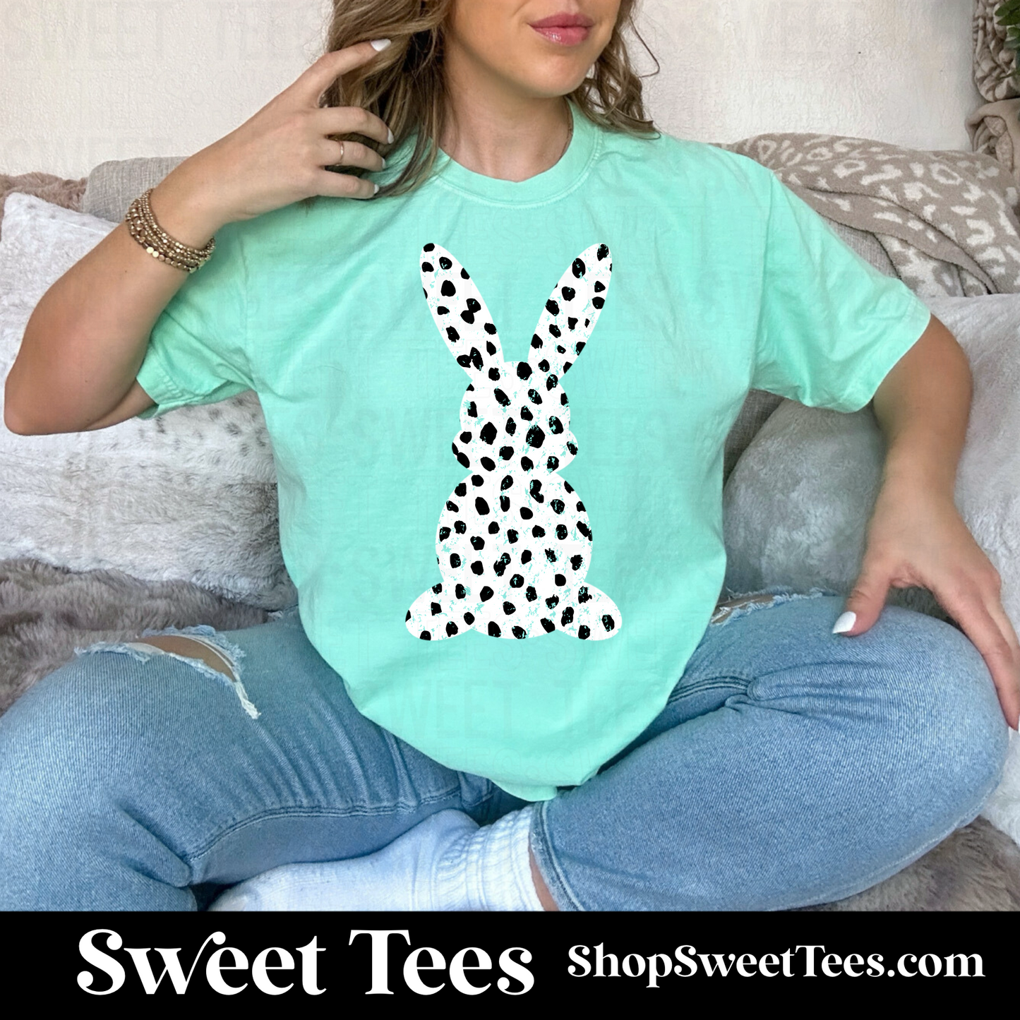 Dotted Bunny tee - Island Reef