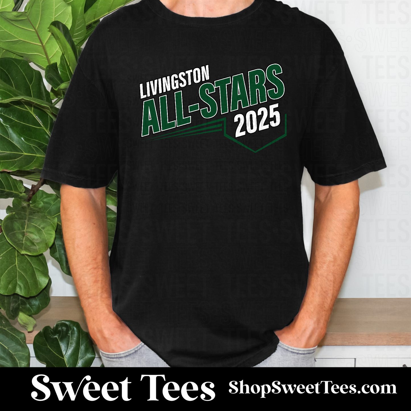 Livingston All-Stars Vertical Italic tee
