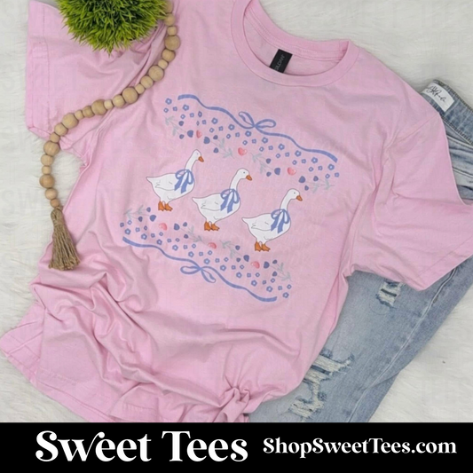 Vintage Geese tee - Pink
