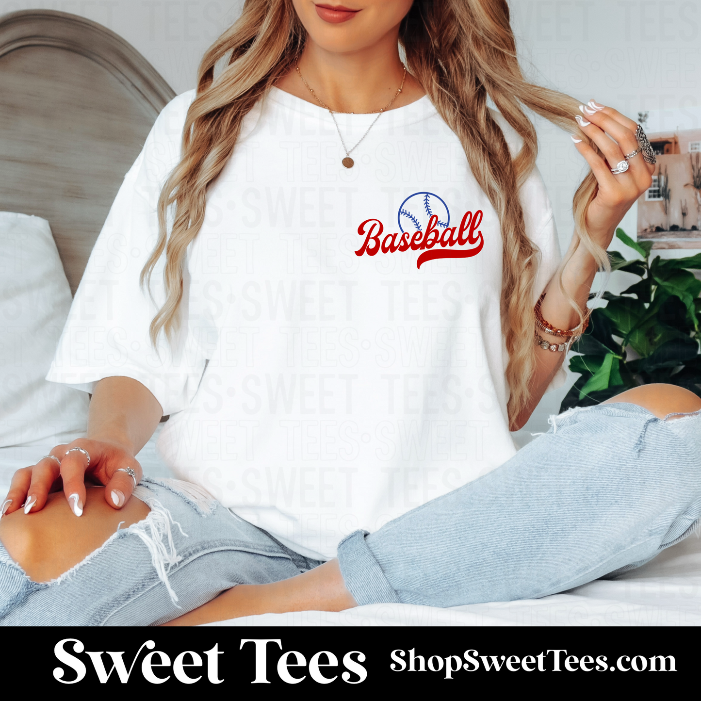 Baseball Typography + Pocket Print tee