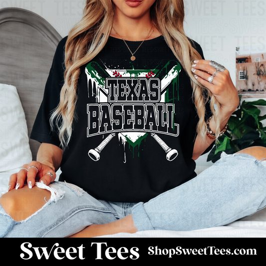 Texas Baseball Drip tee
