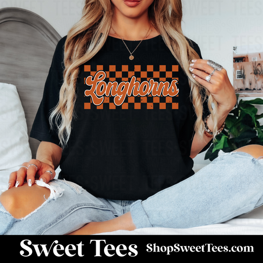 Longhorns Checker tee - Black