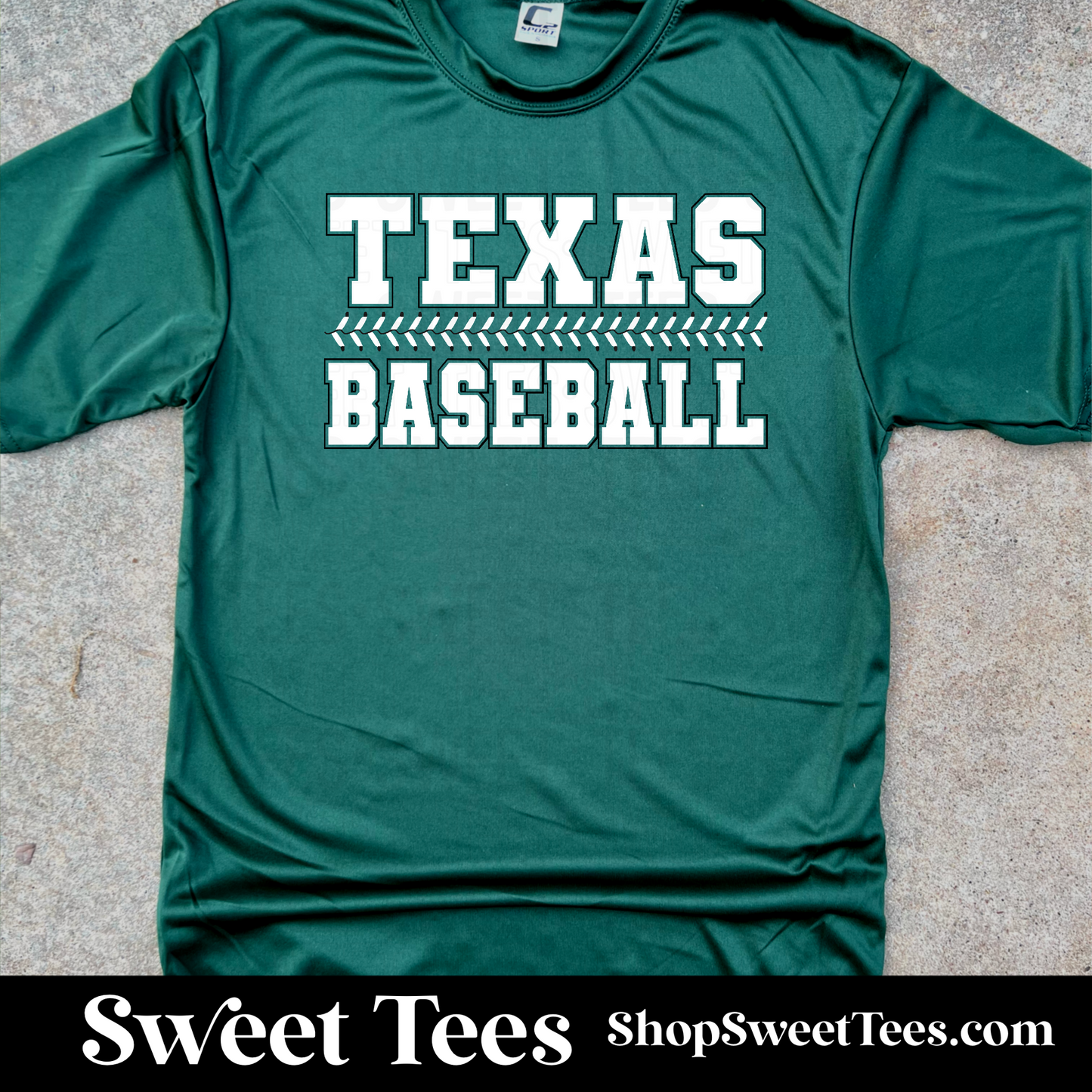 Texas Baseball Stitch Drifit tee - Forest