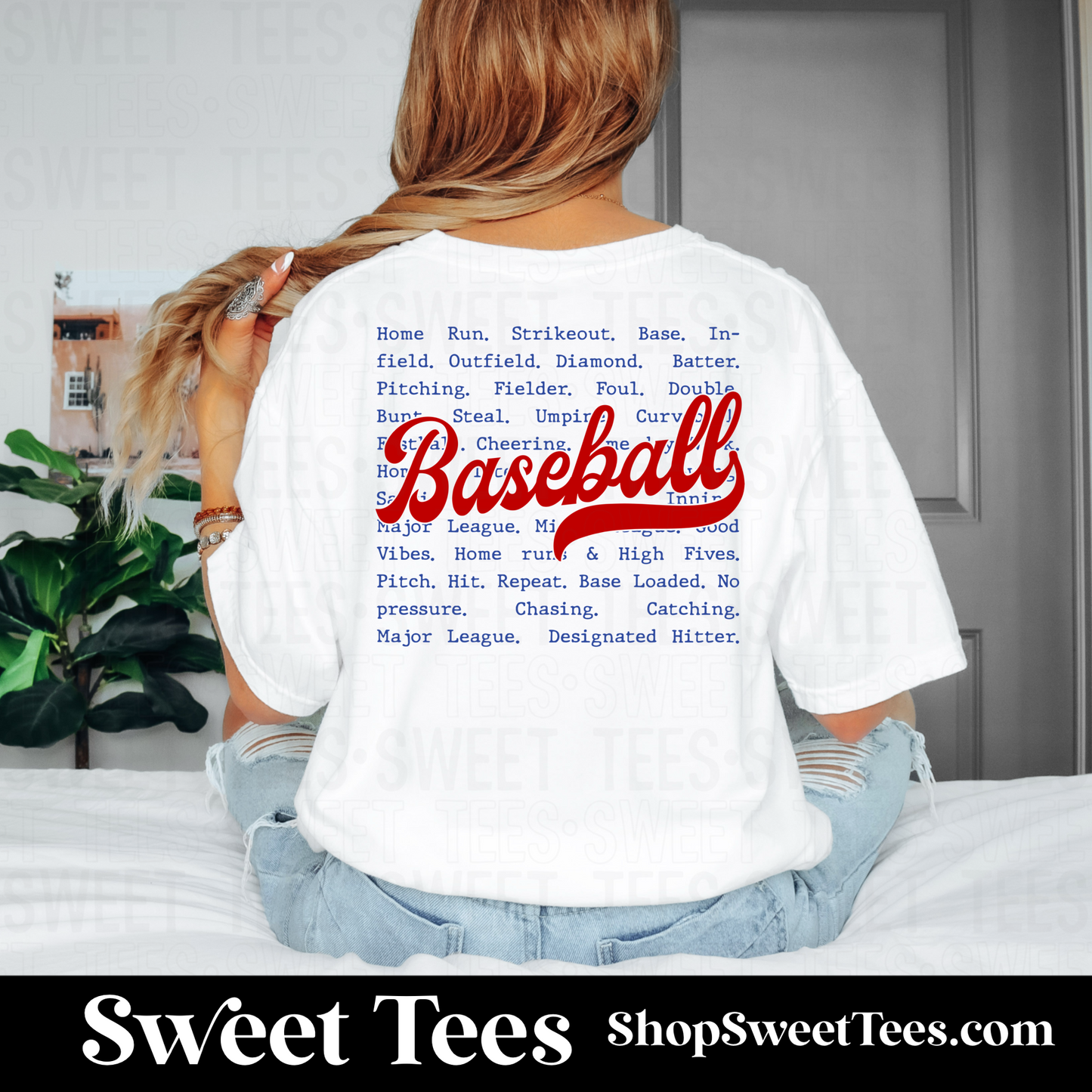 Baseball Typography + Pocket Print tee