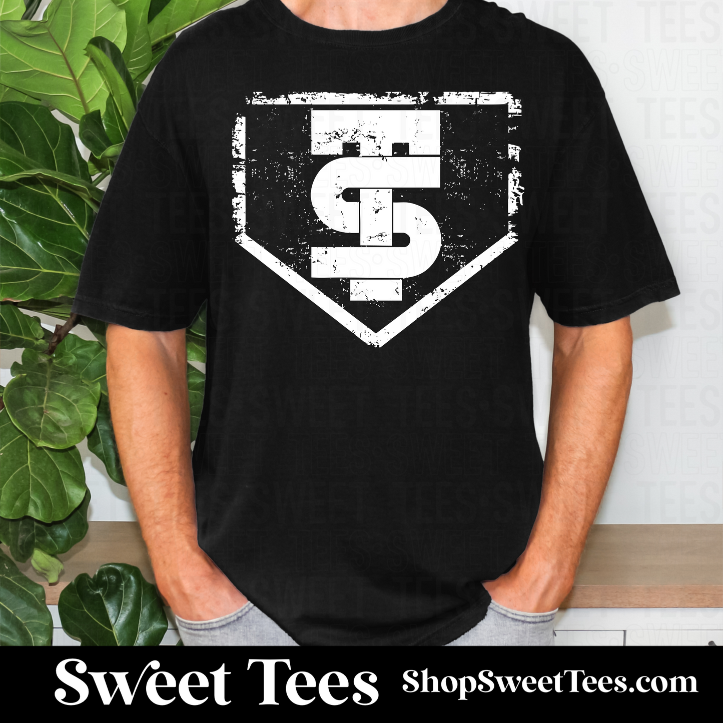 Texas Slam Distress Plate - No Stitching tee