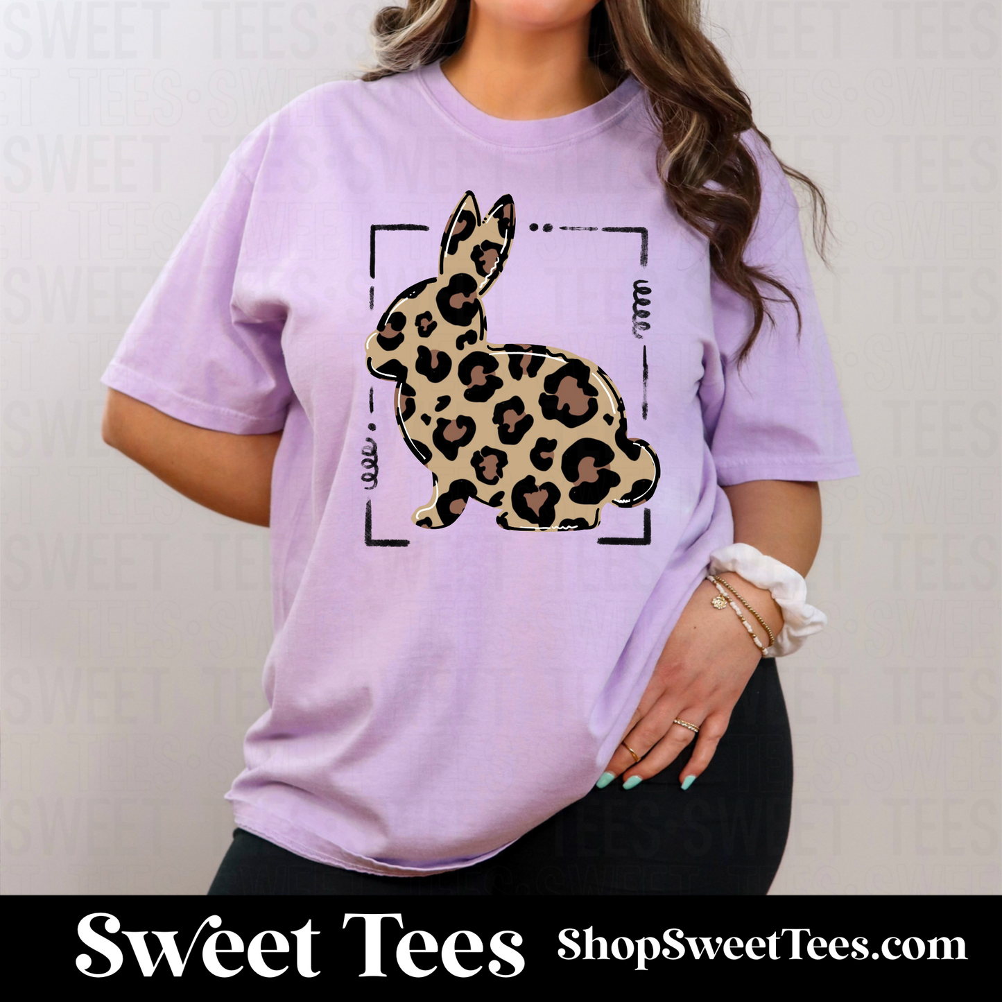 Leopard Bunny tee - Orchid