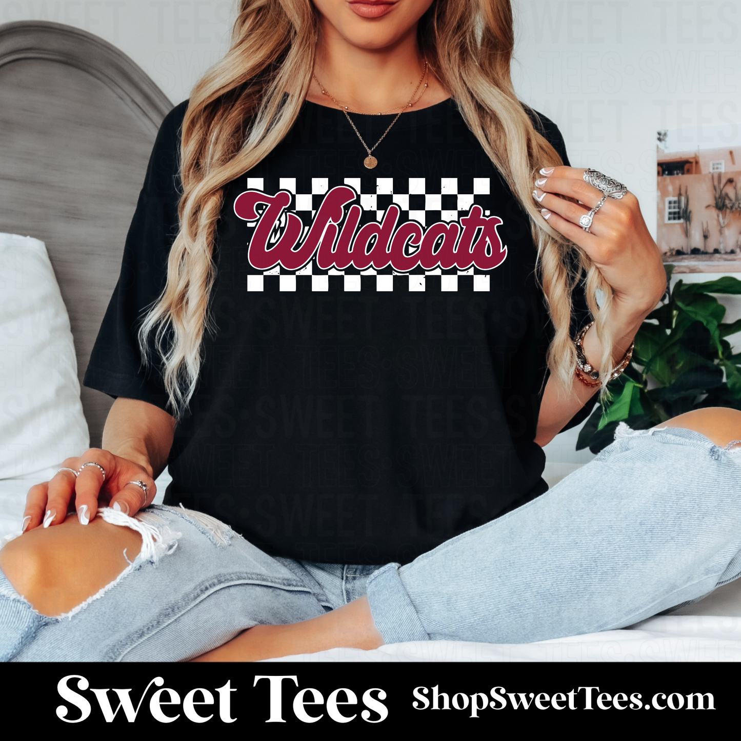 Onalaska Wildcats Checker tee