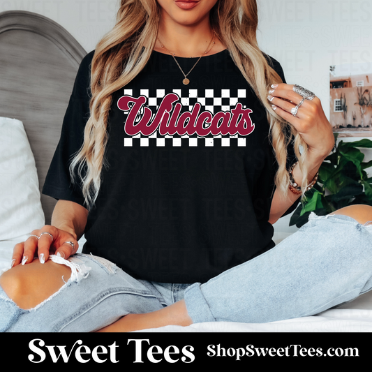 Onalaska Wildcats Checker tee