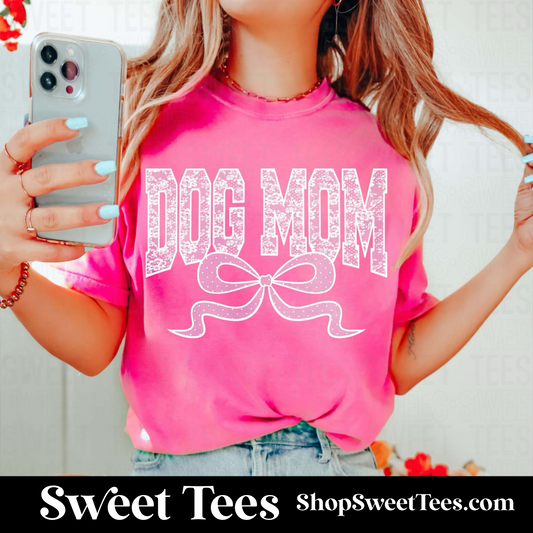 Dog Mom White Lace tee