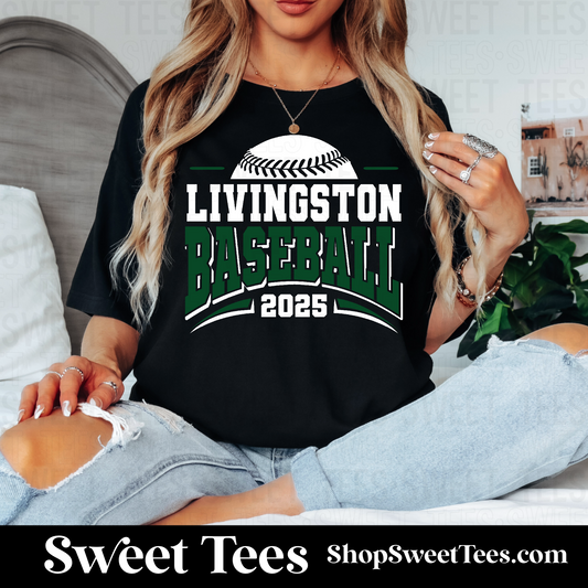 Livingston Baseball Half Arched Stripe tee - Black